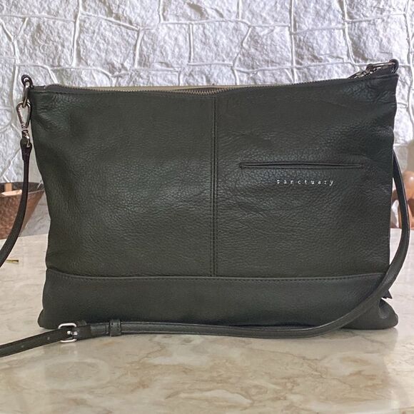 Sanctuary Green Leather Shoulder Bag - Picture 5 of 16